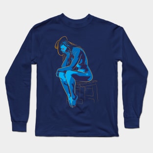 Body art in blue Long Sleeve T-Shirt